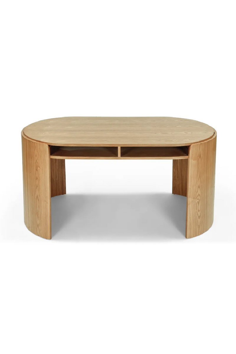 Oval Wood 2-Drawer Desk | NV Gallery Elipse | Oroatrade.com