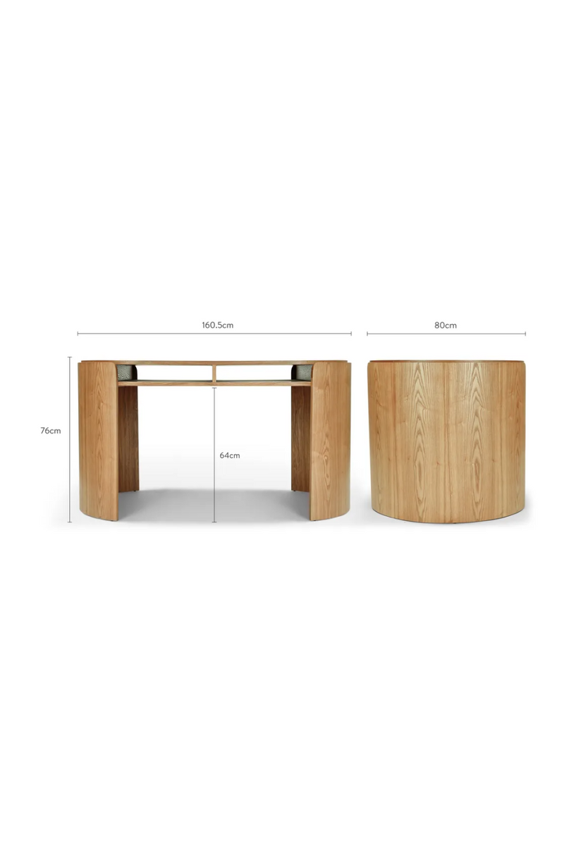 Oval Wood 2-Drawer Desk | NV Gallery Elipse | Oroatrade.com