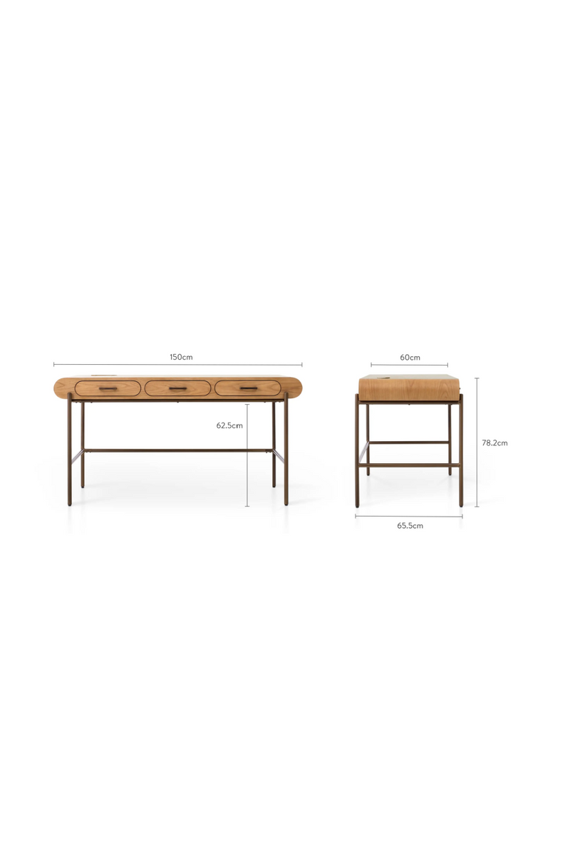3-Drawer Wooden Desk | NV Gallery Drysdale | Oroatrade.com