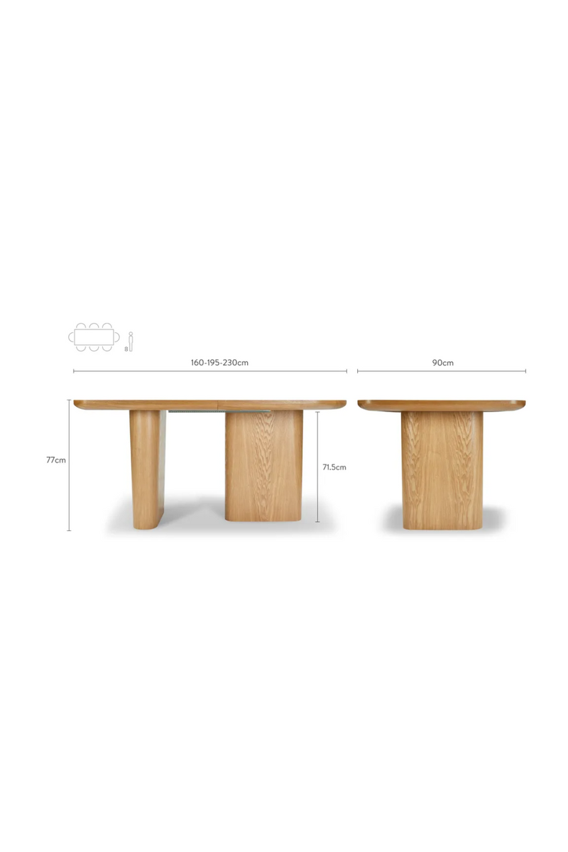 Asymmetrical Wooden Extendable Dining Table | NV Gallery Columbia | Oroatrade.com