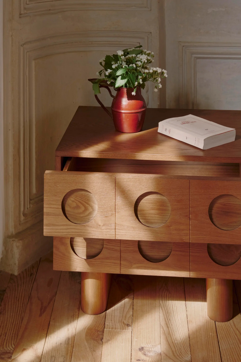 Walnut-Stained 2-Drawer Bedside Table | NV Gallery Cooper | Oroatrade.com