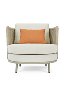 Taupe Curved Outdoor Armchair | NV Gallery Florentino | Oroatrade.com