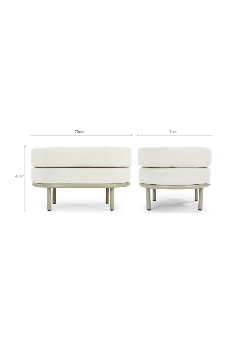 Oval Cushioned Outdoor Pouf | NV Gallery Florentino | Oroatrade.com