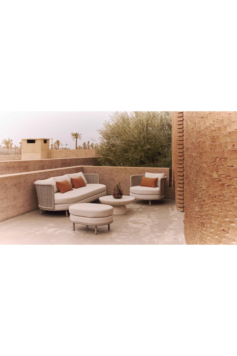 Oval Cushioned Outdoor Pouf | NV Gallery Florentino | Oroatrade.com