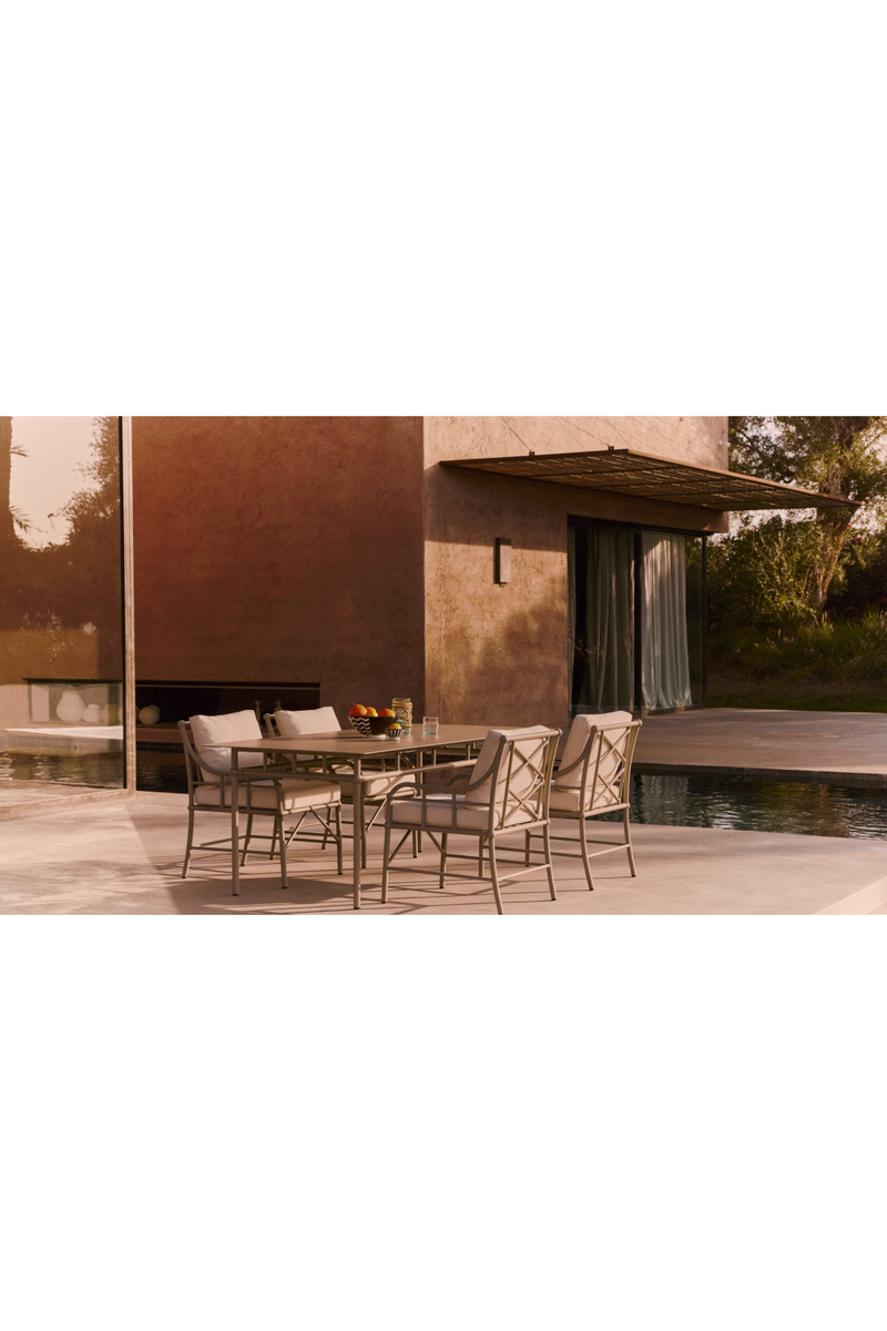 Taupe Metal Outdoor Dining Table | NV Gallery Amalfi | Oroatrade.com