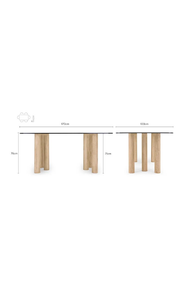 Tempered Glass Dining Table | NV Gallery Caspian | Oroatrade.com
