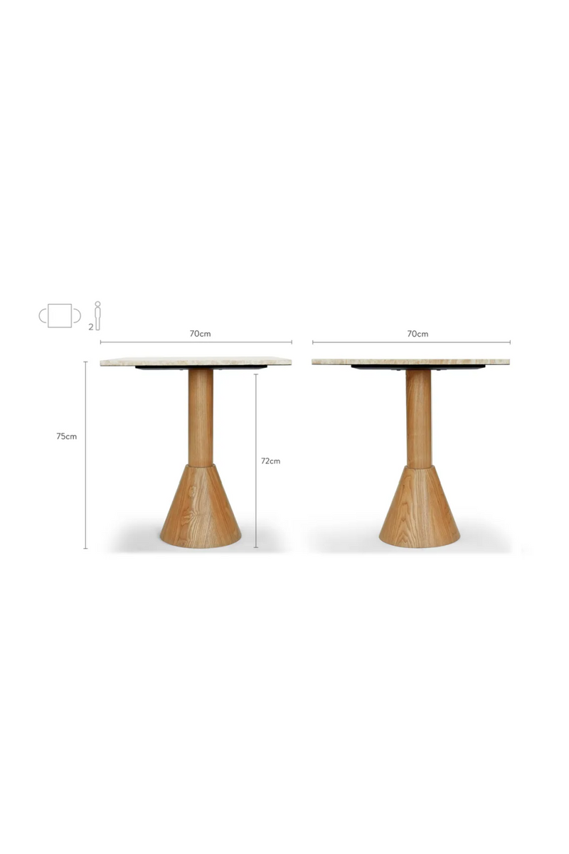 Travertine Bistro Dining Table | NV Gallery Elba | Oroatrade.com