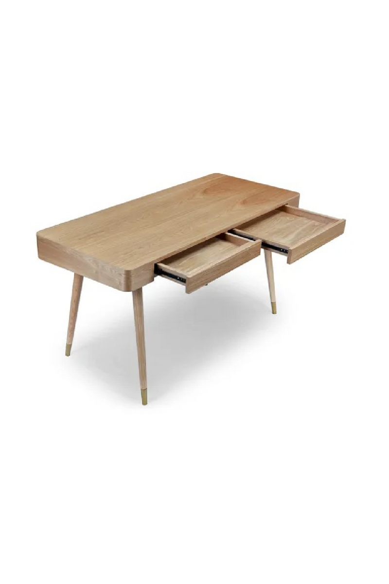 Walnut Wood 2-Drawer Desk | NV Gallery Vinyle | Oroatrade.com