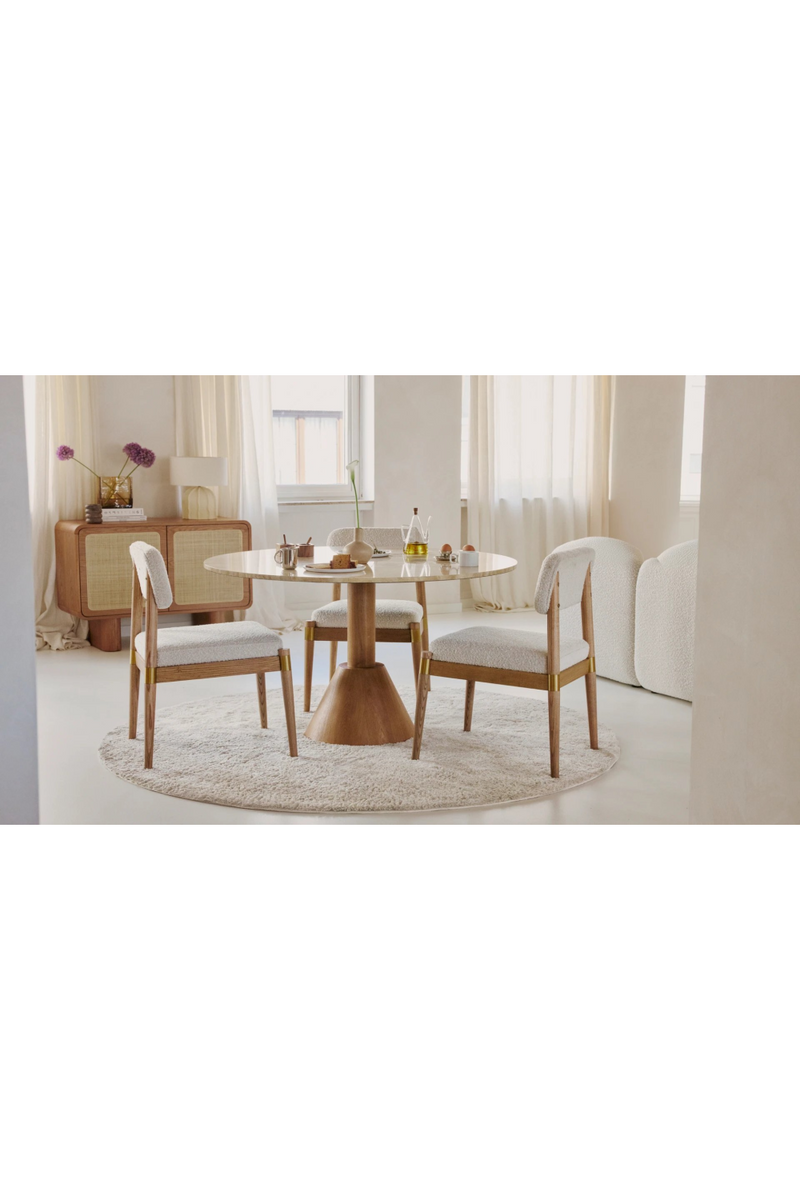 Travertine Pedestal Dining Table | NV Gallery Izia | Oroatrade.com