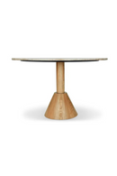 Travertine Pedestal Dining Table | NV Gallery Izia | Oroatrade.com