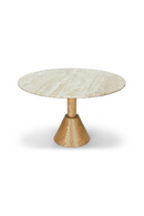 Travertine Pedestal Dining Table | NV Gallery Izia | Oroatrade.com