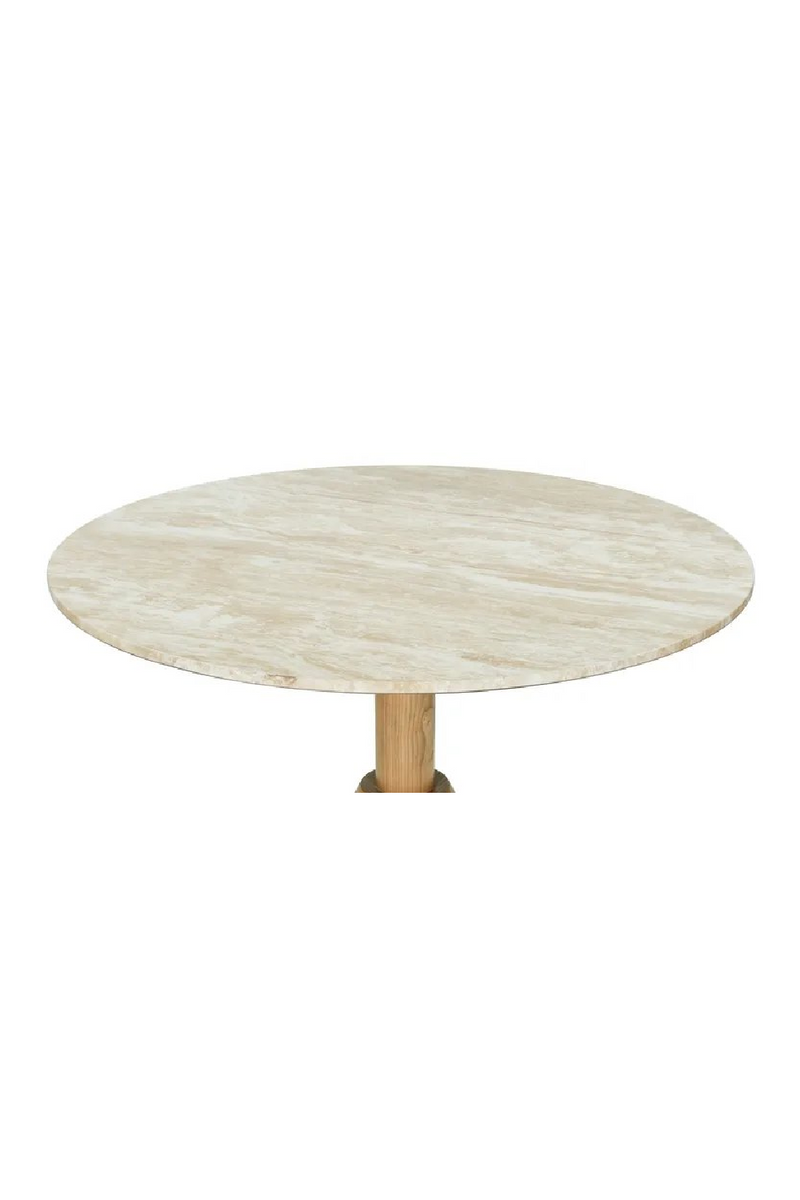 Travertine Pedestal Dining Table | NV Gallery Izia | Oroatrade.com