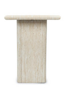 Layered Base Travertine Side Table | NV Gallery Artemis | Oroatrade.com