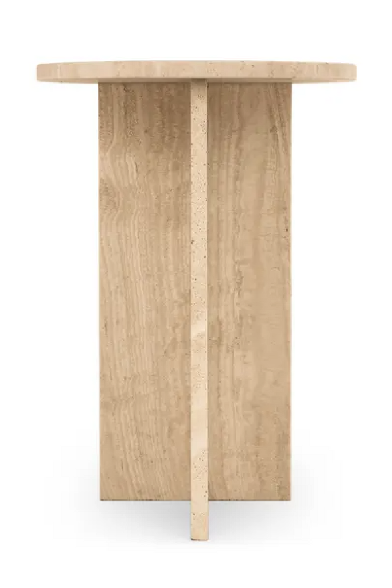 Travertine Round Side Table | NV Gallery Emilio | Oroatrade.com