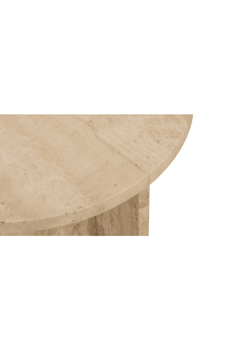 Travertine Round Side Table | NV Gallery Emilio | Oroatrade.com