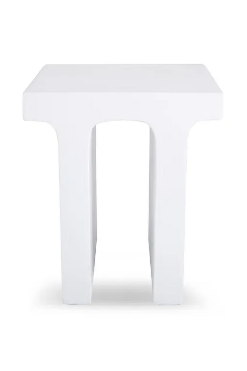 White Fiberglass Indoor/Outdoor Side Table | NV Gallery Ithaque | Oroatrade.com