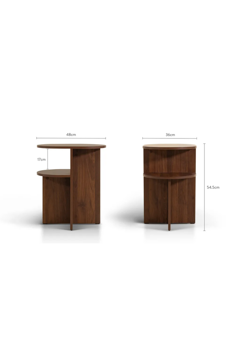 2-Layer Oval Bedside Table | NV Gallery Kyoto