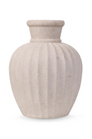 Taupe Ceramic Reeded Vase | NV Gallery Amelia | Oroatrade.com