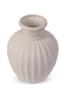 Taupe Ceramic Reeded Vase | NV Gallery Amelia | Oroatrade.com