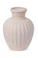 Taupe Ceramic Reeded Vase | NV Gallery Amelia | Oroatrade.com