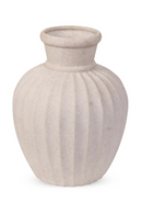 Taupe Ceramic Reeded Vase | NV Gallery Amelia | Oroatrade.com