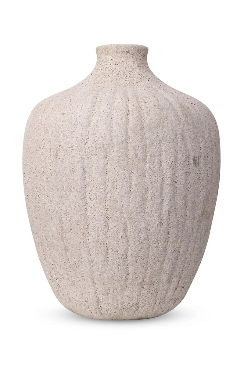 Taupe Ceramic Textured Vase | NV Gallery Benedita | Oroatrade.com