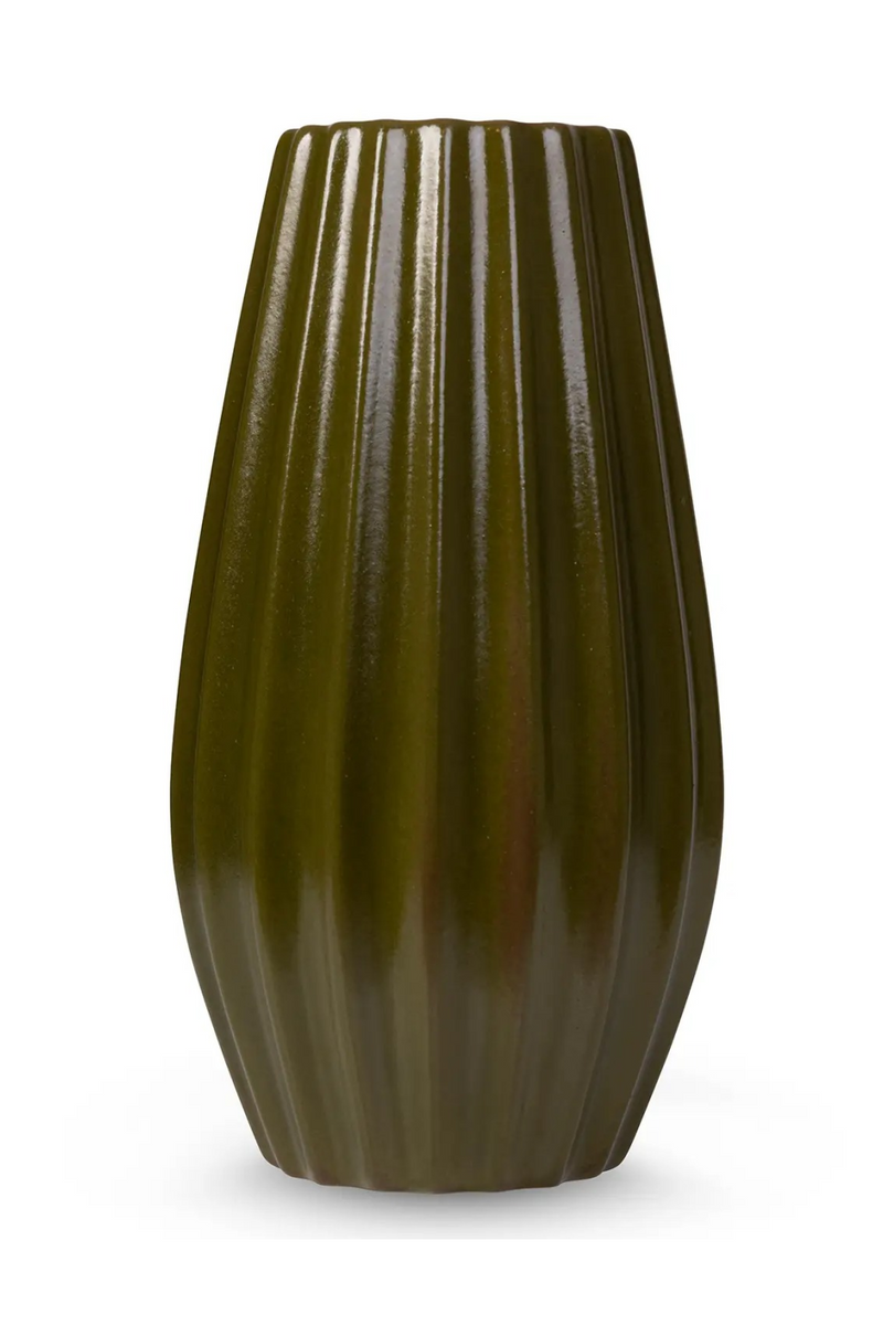 Green Ceramic Fluted Vase | NV Gallery Teresa | Oroatrade.com