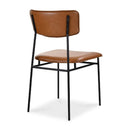 Iron-Framed Brown Leather Dining Chairs (2) | Novi Living Sailor