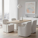 Upholstered Rolling Dining Chair | Novi Living Sandy | Oroatrade.com