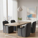 Upholstered Rolling Dining Chair | Novi Living Sandy | Oroatrade.com