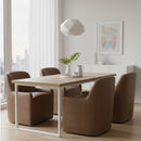 Upholstered Rolling Dining Chair | Novi Living Sandy | Oroatrade.com