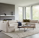 Beige U-Shaped Dining Banquette Slipcover L | Novi Living Fable