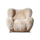 Beige Sheepskin Lounge Armchair | OROA Modern Dalton