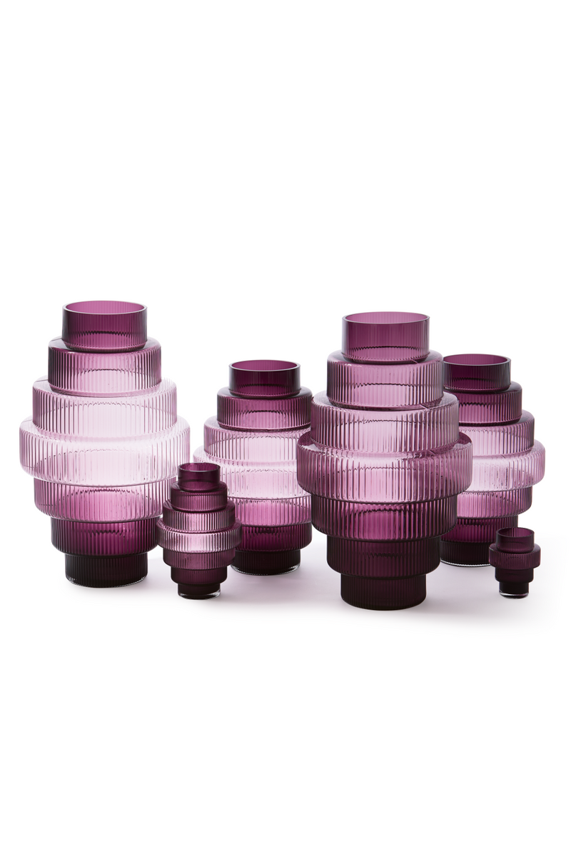Purple Glass Tiered Vase L | Pols Potten Steps | Oroatrade.com
