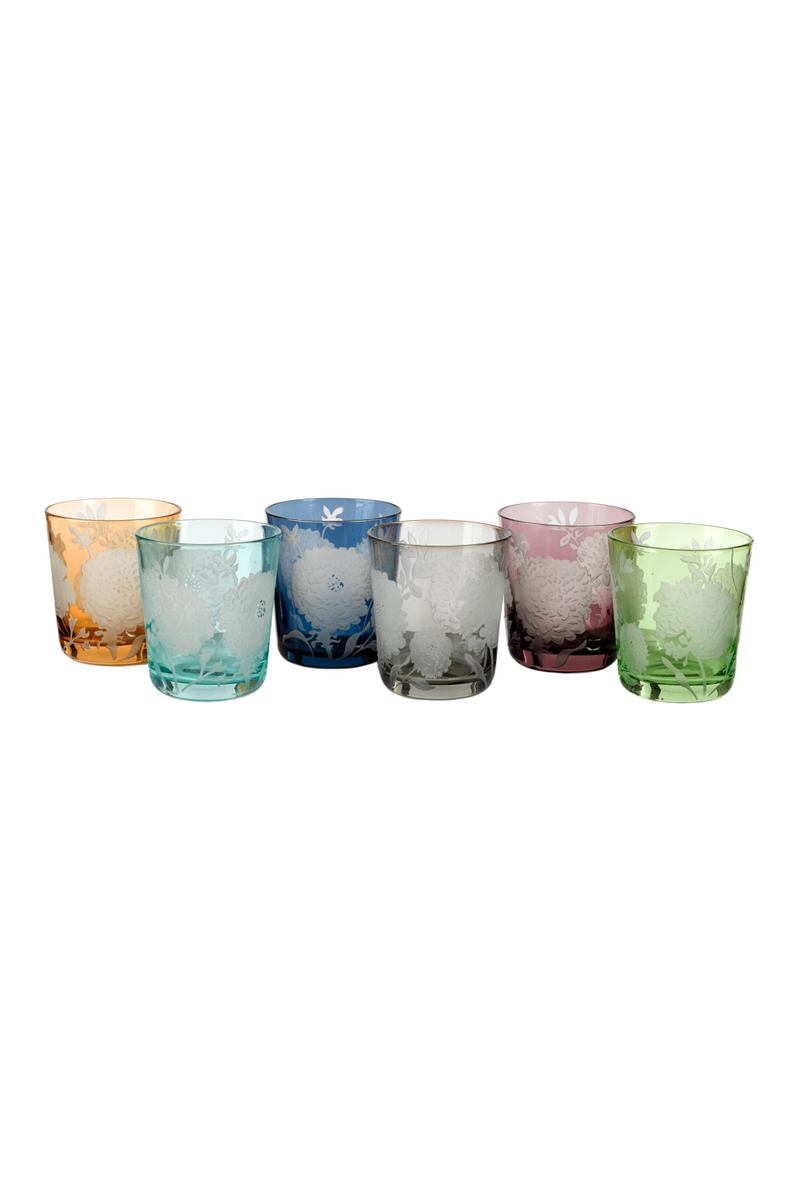 Sandblasted Multi-Colored Glass Tumbler | Pols Potten Peony | Oroatrade.com