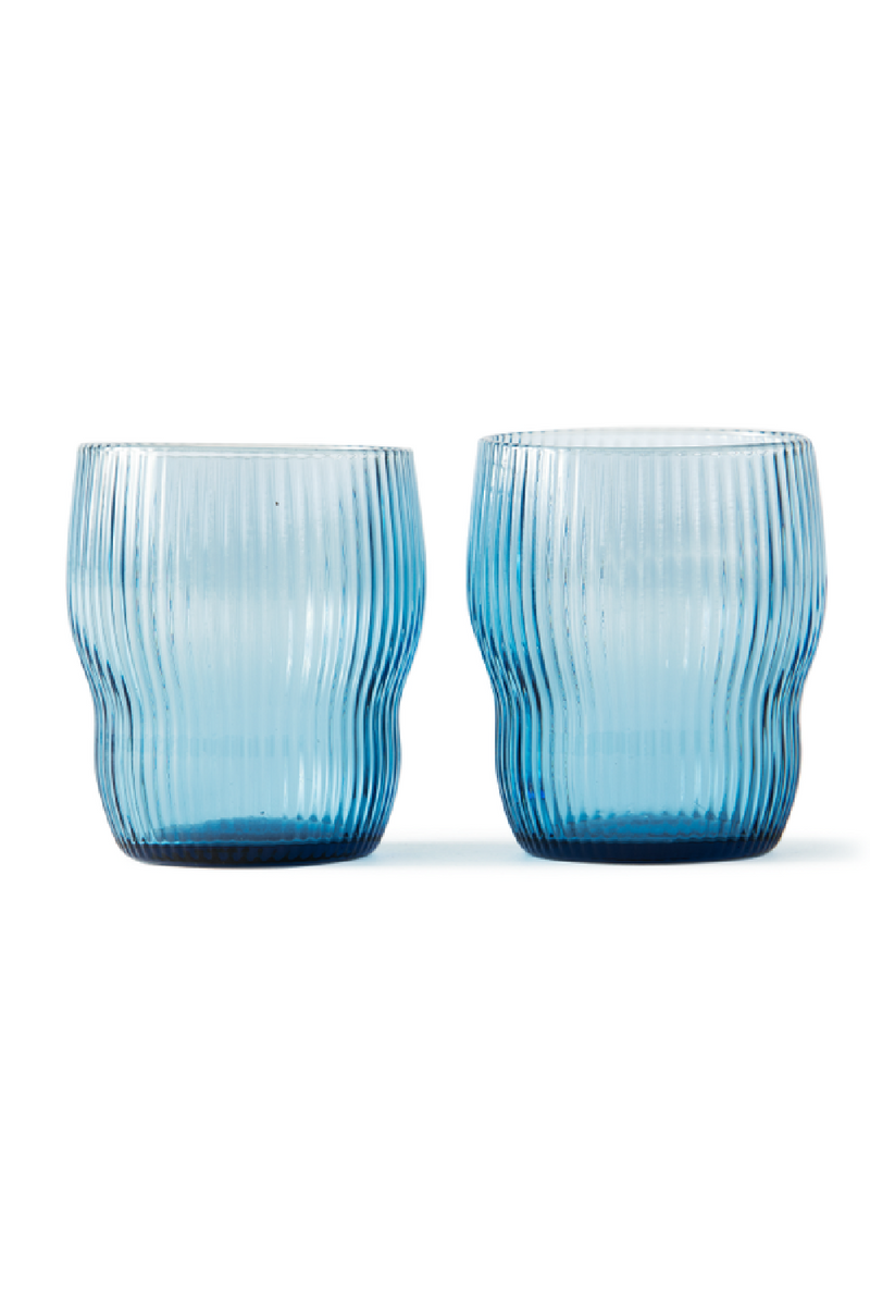 Blue Ridged Glass Tumbler | Pols Potten Pum | Oroatrade.com