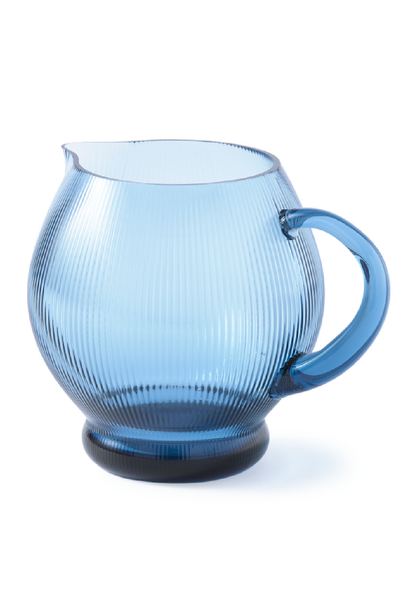 Blue Ridged Glass Pitcher | Pols Potten Pum | Oroatrade.com