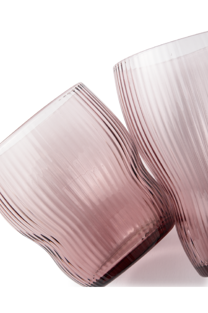 Purple Ridged Glass Tumbler | Pols Potten Pum | Orooatrade.com