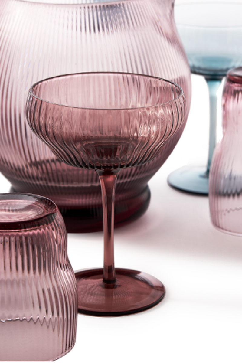 Purple Ridged Glass Tumbler | Pols Potten Pum | Orooatrade.com