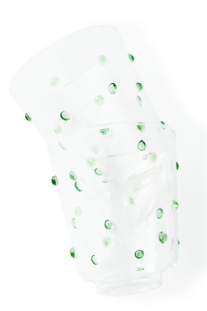 Green Dotted Glass Tumbler | Pols Potten Nob | Oroatrade.com