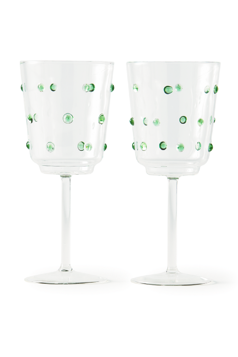 Green Dotted Wine Glass | Pols Potten Nob | Oroatrade.com