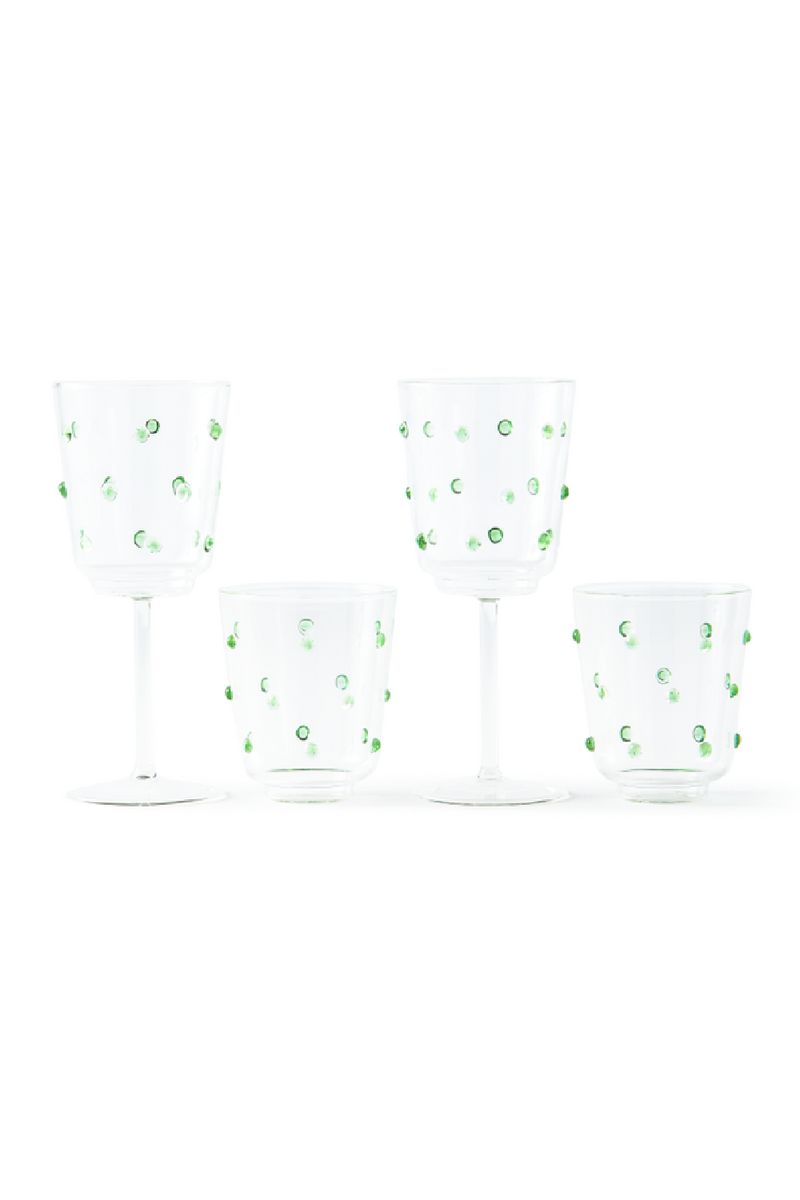 Green Dotted Wine Glass | Pols Potten Nob | Oroatrade.com