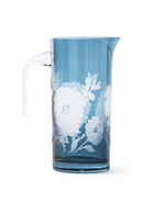 Floral Patterned Blue Glass Pitcher | Pols Potten Peony | Oroatrade.com