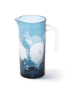 Floral Patterned Blue Glass Pitcher | Pols Potten Peony | Oroatrade.com
