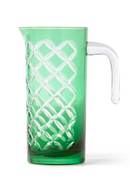 Patterned Green Glass Pitcher | Pols Potten Cuttings | Oroatrade.com