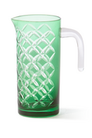 Patterned Green Glass Pitcher | Pols Potten Cuttings | Oroatrade.com