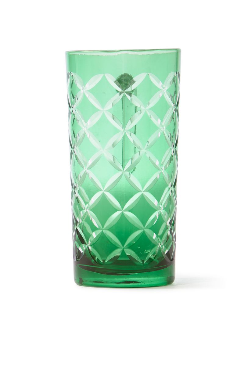 Patterned Green Glass Pitcher | Pols Potten Cuttings | Oroatrade.com