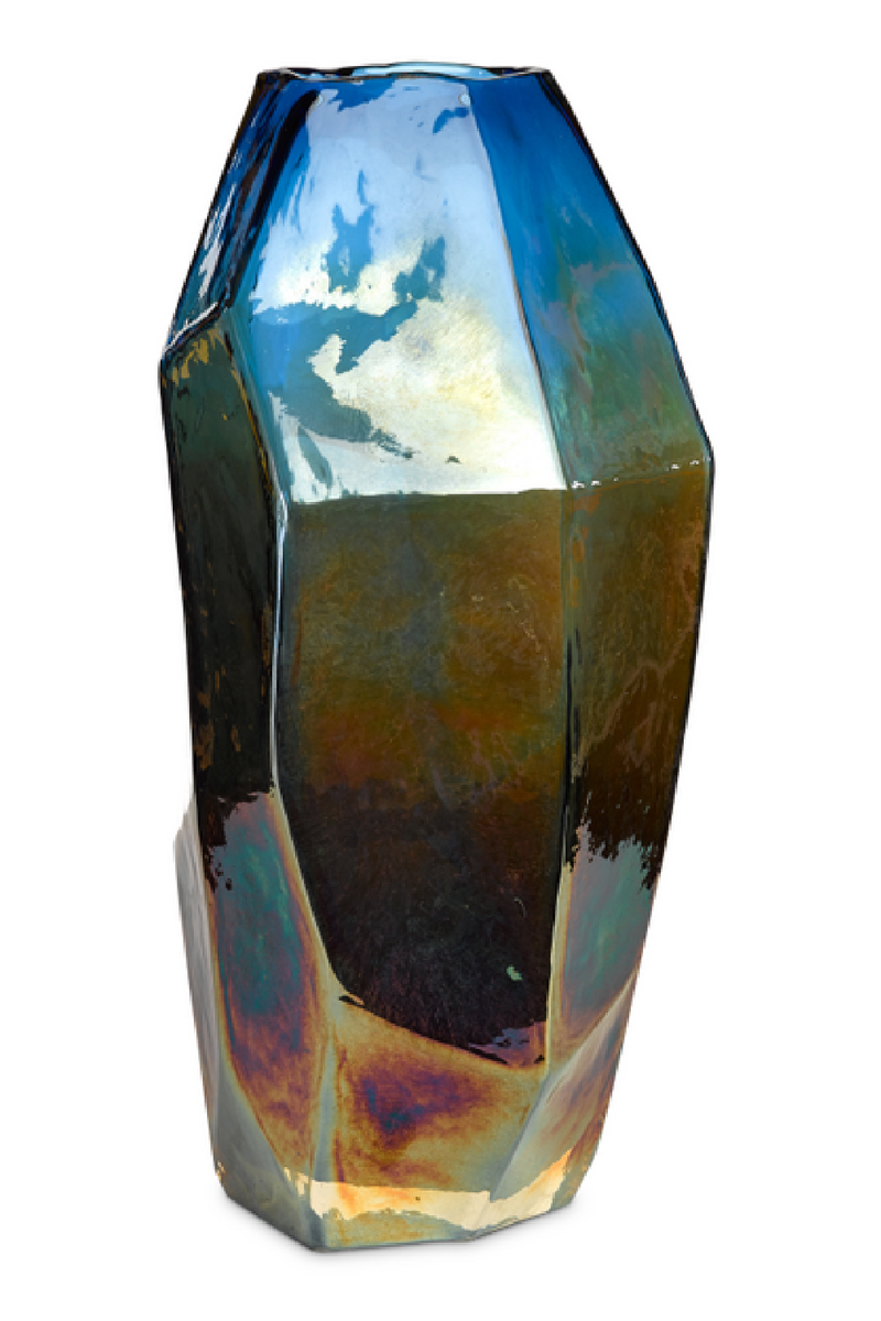 Iridescent Faceted Glass Vase M | Pols Potten Graphic Luster | Oroatrade.com