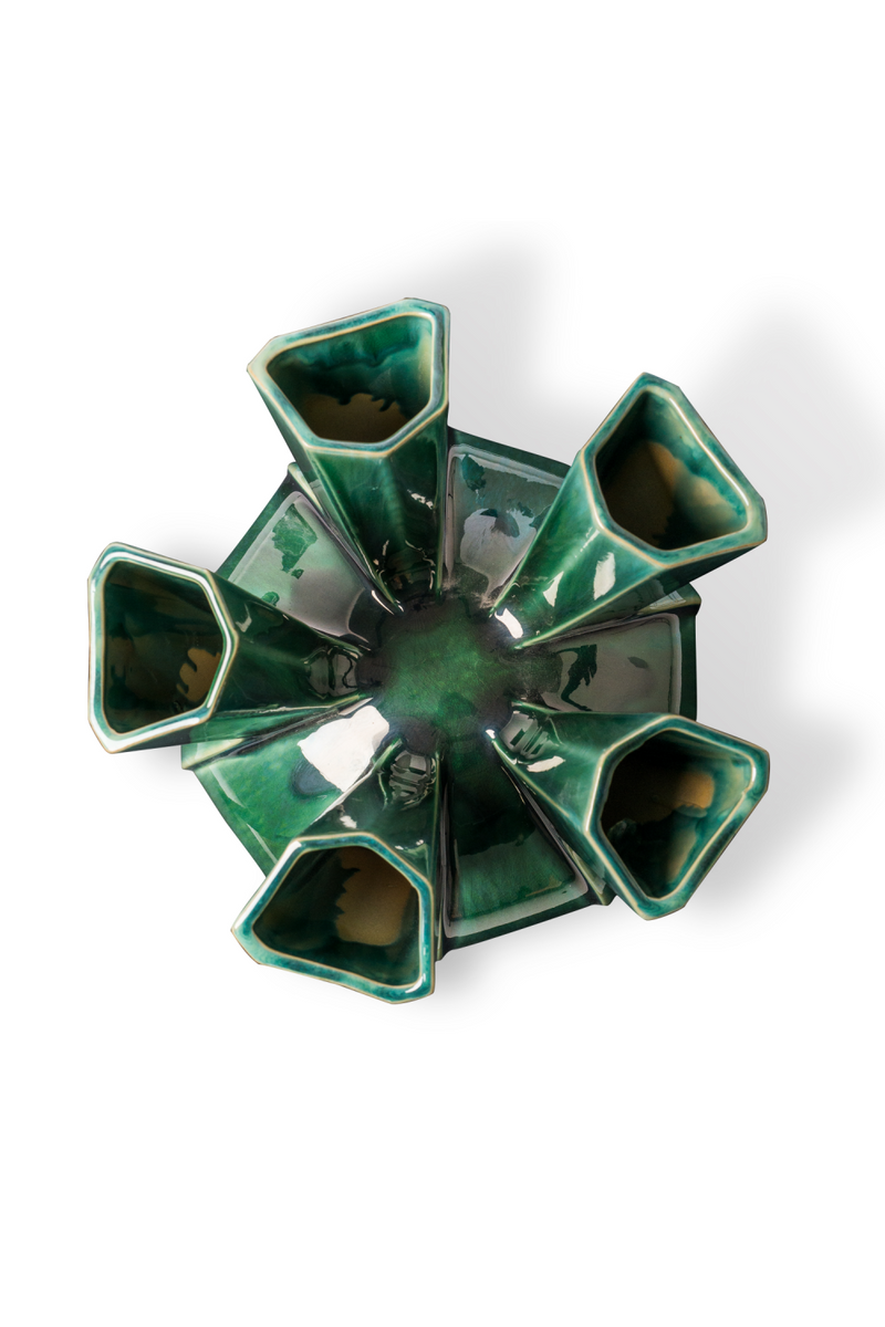 Dark Green Porcelain Vase | Pols Potten Puyi | Oroatrade.com