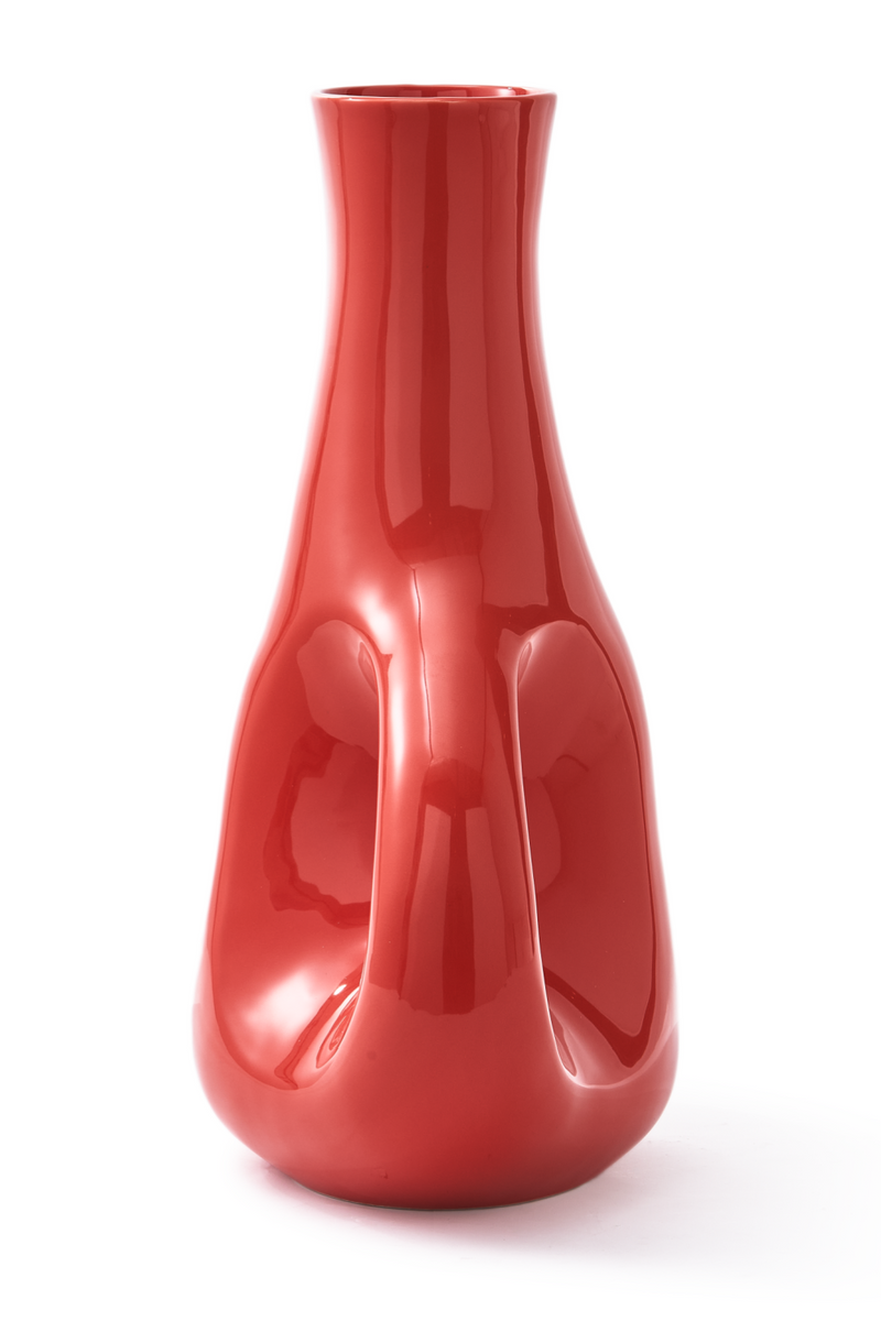 Red Stoneware Vase M | Pols Potten Three Ears | Oroatrade.com
